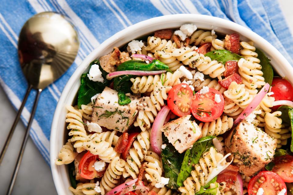 <p>When you're dining alfresco with friends, simple sandwiches, <a href="https://www.delish.com/cooking/g1341/pasta-salad/" rel="nofollow noopener" target="_blank" data-ylk="slk:salads;elm:context_link;itc:0;sec:content-canvas" class="link ">salads</a>, and <a href="https://www.delish.com/entertaining/g1442/super-bowl-dips/" rel="nofollow noopener" target="_blank" data-ylk="slk:dips;elm:context_link;itc:0;sec:content-canvas" class="link ">dips </a>are where it's at—especially since they keep kitchen duty to a minimum. Most of these perfect picnic recipes can be prepared the day before or morning of with minimal work. As for packing up? We recommend a cooler, ice packs, and plenty of Tupperware. A little foil comes in handy, too! </p><p>Looking for more picnic packing inspiration? Check out our favorite easy <a href="https://www.delish.com/cooking/recipe-ideas/g36696778/cold-appetizers/" rel="nofollow noopener" target="_blank" data-ylk="slk:cold appetizers;elm:context_link;itc:0;sec:content-canvas" class="link ">cold appetizers</a> and <a href="https://www.delish.com/cooking/recipe-ideas/g2887/138-no-bake-desserts/" rel="nofollow noopener" target="_blank" data-ylk="slk:no-bake desserts;elm:context_link;itc:0;sec:content-canvas" class="link ">no-bake desserts</a>.</p>