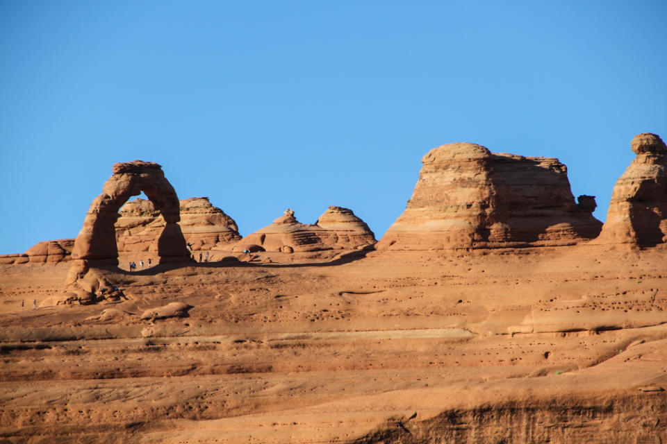 Delicate Arch as seen from the upper viewpoint