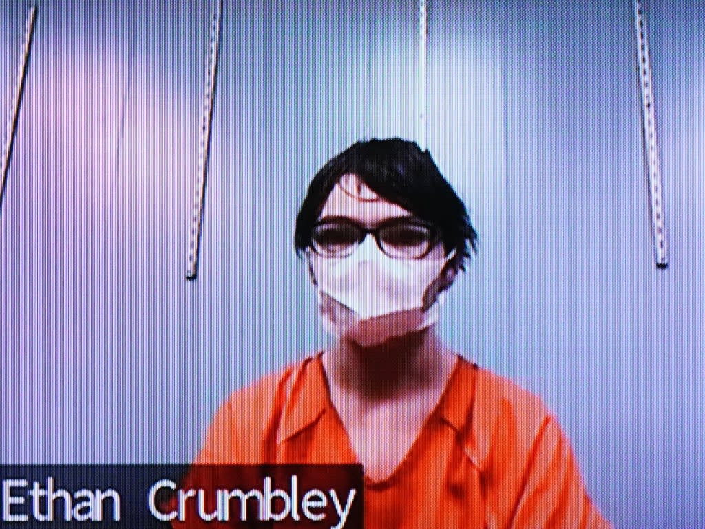 Ethan Crumbley, 15, appeared virtually in court  (AP)