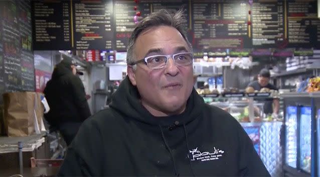 Restaurant owner Paul Barker says there has been a lot of interest in the burger. Source: WCVB