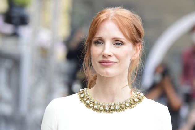 <p>Jessica Chastain le 23 septembre 2021 à Saint-Sébastien. </p>