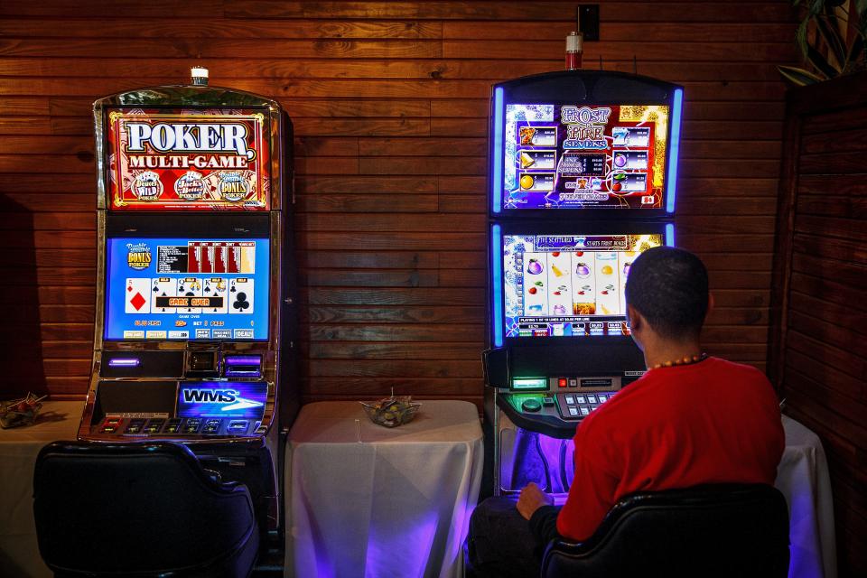 This is a file photo of the video gaming room at Mariah's Steakhouse in Springfield. The restaurant at one time billed the space as "Springfield's Upscale Gaming Room." Springfield Park District wants to add gaming terminals at the Bunn Golf Course clubhouse.