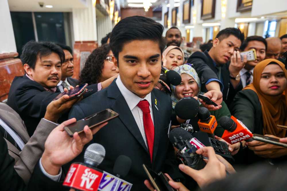 Youth and Sports Minister Syed Saddiq speaks during a press conference at Parliament in Kuala Lumpur October 22, 2019. ― Picture by Firdaus Latif