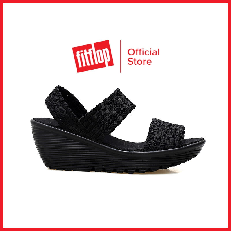 FitFlop F-MODE Women Woven-Leather Flatform Cross Wedge Sandals. (Photo: Lazada SG)