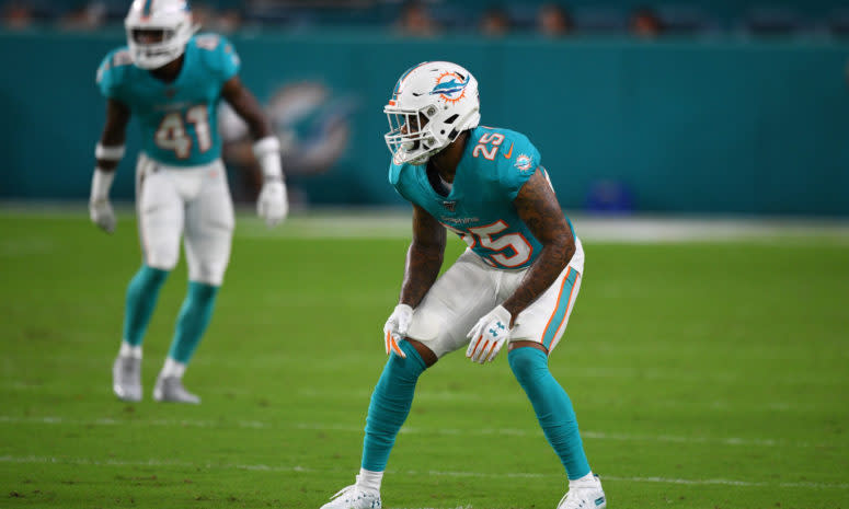 Xavien Howard in action for the Miami Dolphins.