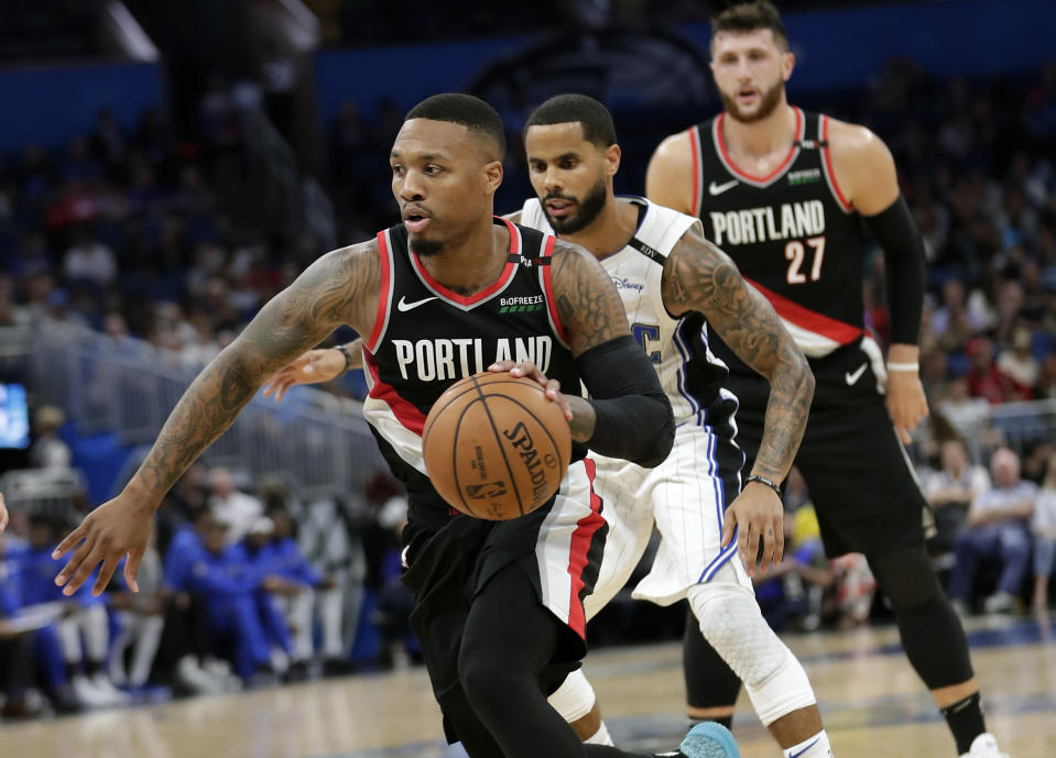 Damian Lillard was unstoppable in the second half Thursday night. (AP Photo/John Raoux)