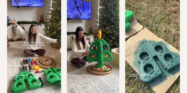 Mom Paints Toddler's Toy Christmas Tree, Internet Dubs Her 'Sad