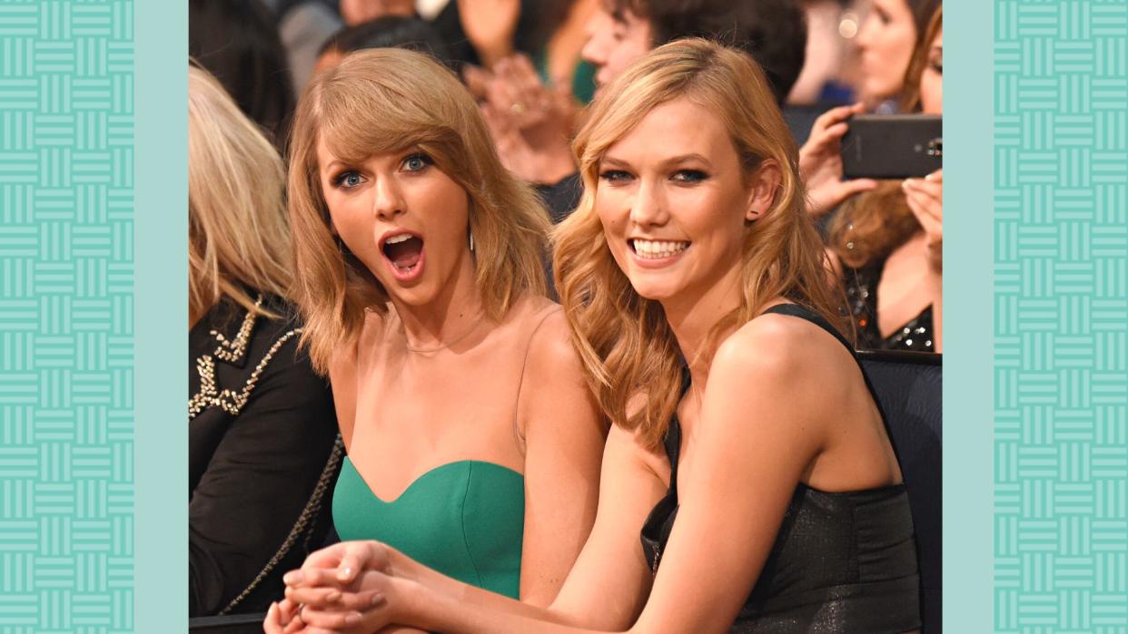  What's the Karlie Kloss Taylor Swift beef about? Pictured: Karlie Kloss and Taylor Swift attend the 2014 American Music Awards at Nokia Theatre L.A. Live on November 23, 2014 in Los Angeles, California 