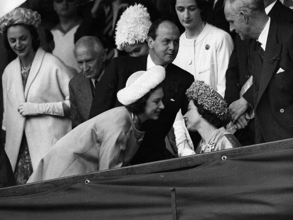 Princess Margaret and Queen Elizabeth II at Wimbledon in 1962.