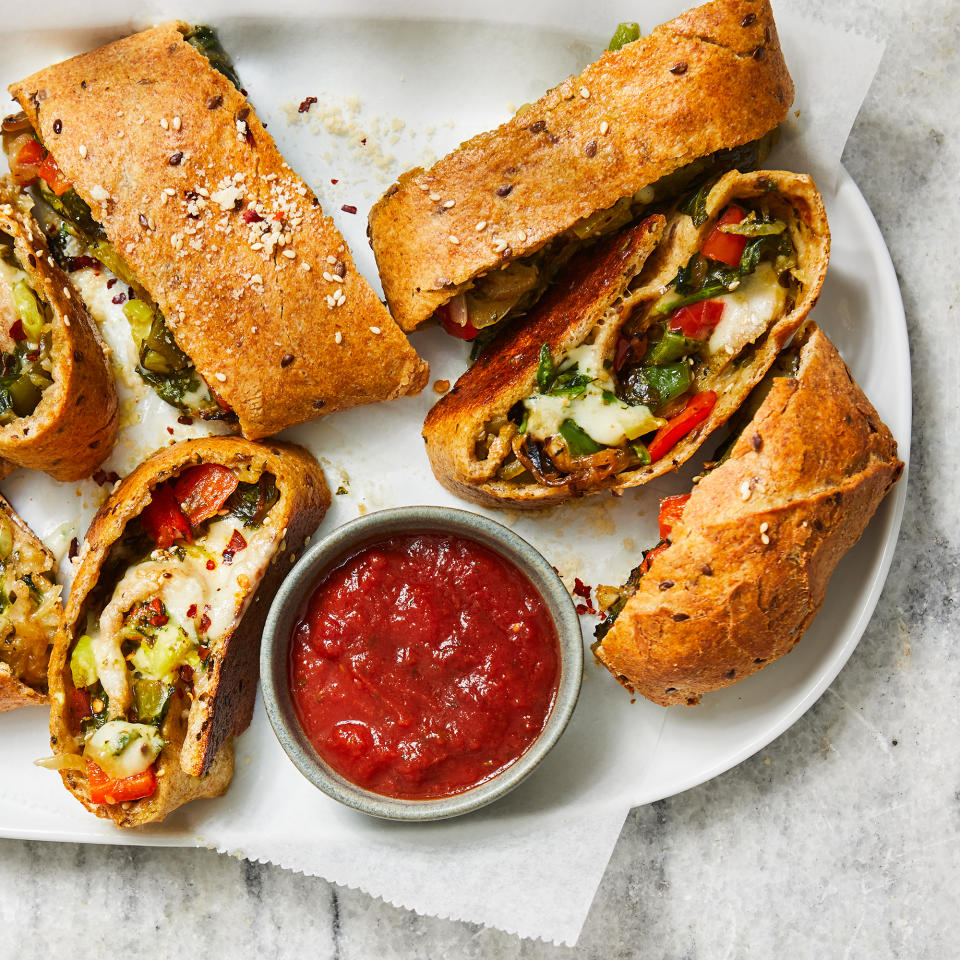 Pepper, Pesto & Spinach Stromboli