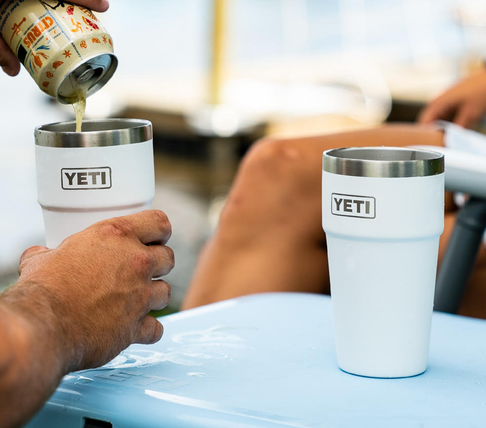 YETI brand drink cups.