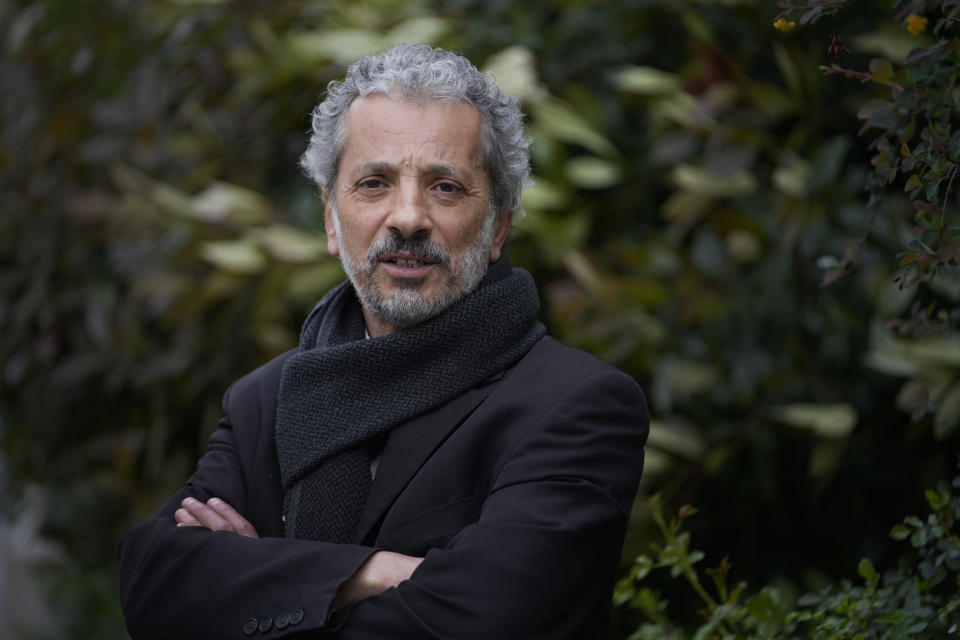 Farid Alilat, a writer for the French-language magazine Jeune Afrique poses for photo in Paris, France, Tuesday, April 16, 2024. Alilat was expelled from Algeria after flying in from France and not being allowed to leave the airport as journalists continue to face challenges reporting in Algeria. (AP Photo/Christophe Ena)