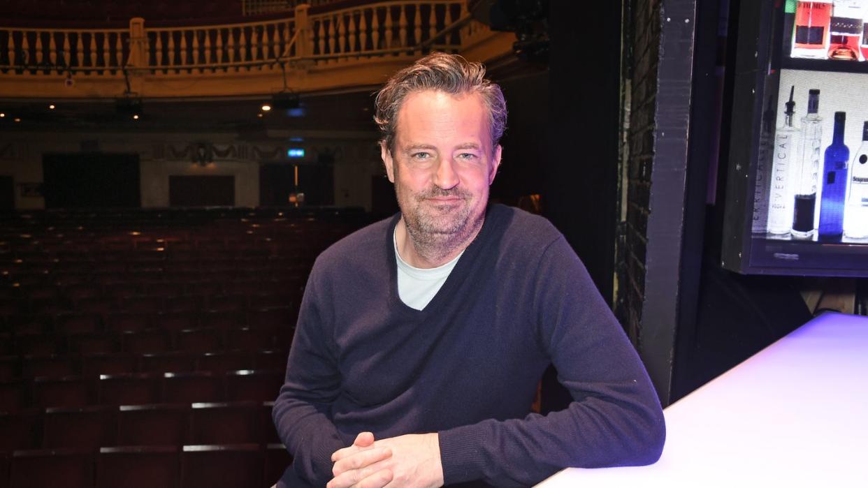 london, england february 08 matthew perry poses at a photocall for the end of longing, a new play which he wrote and stars in at the playhouse theatre, on february 8, 2016 in london, england photo by david m benettdave benettgetty images