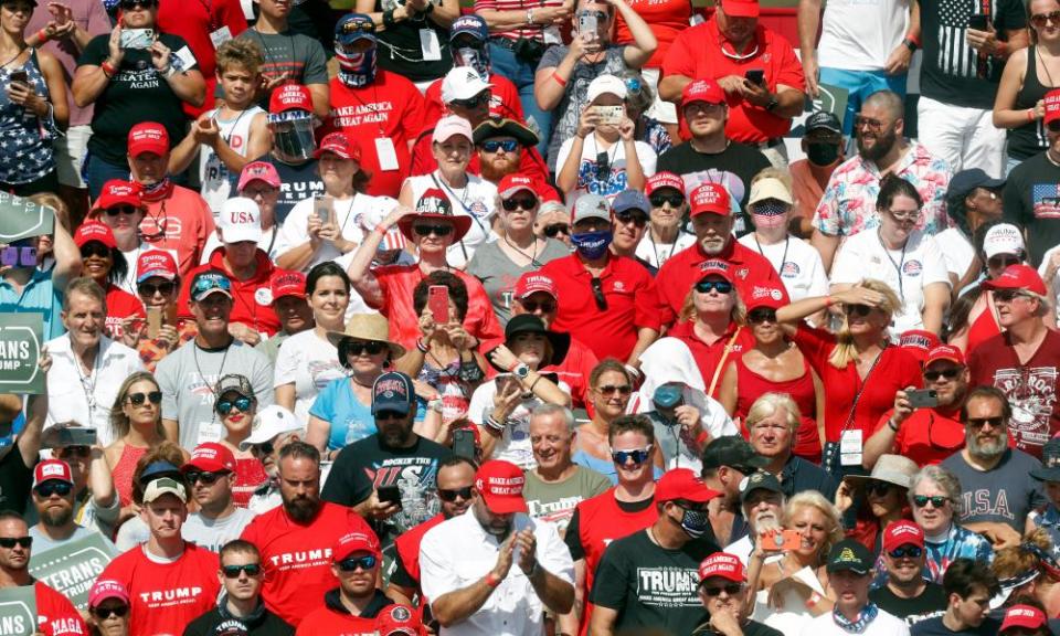 A Trump rally at Raymond James Stadium on 29 October 2020 in Tampa, Florida.