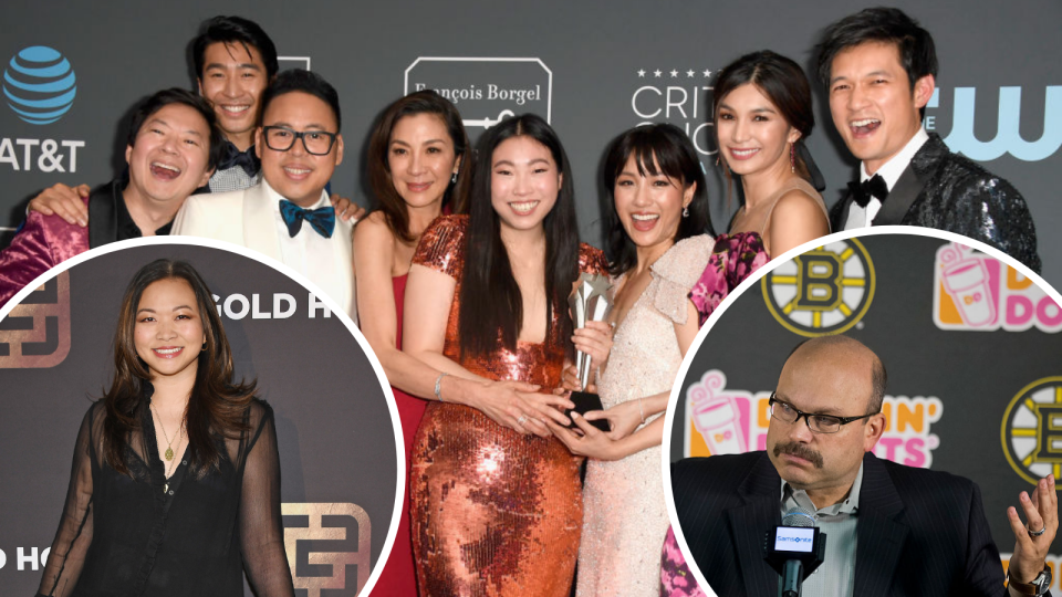 The cast of Crazy Rich Asians. Left: Adele Lim; Right: Peter Chiarelli. (Source: AAP, Getty)