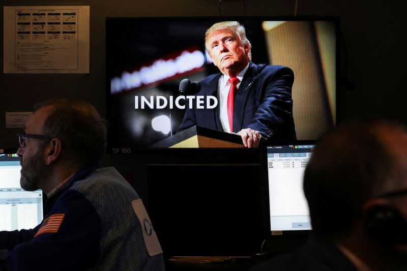 Former U.S. President Donald Trump indicted by a Manhattan grand jury, in New York City