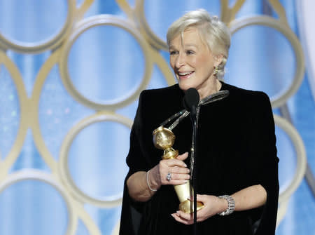 Glenn Close wins Best Performance by an Actress in a Motion Picture - Drama at the Golden Globes. (Photo: Reuters)