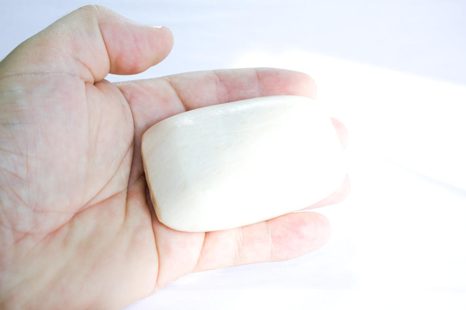 White bar soap for the bath. (Photo: Getty)