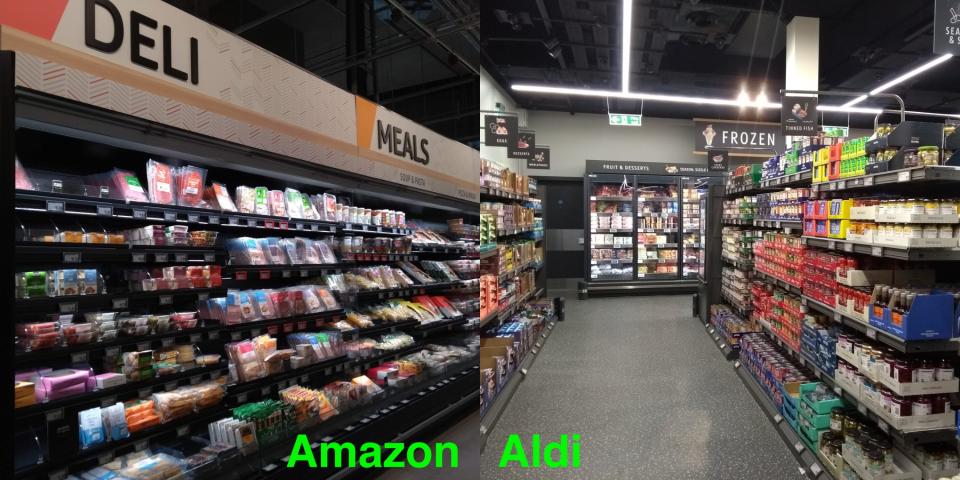 Aldi Shop & Go, Amazon Go comparison