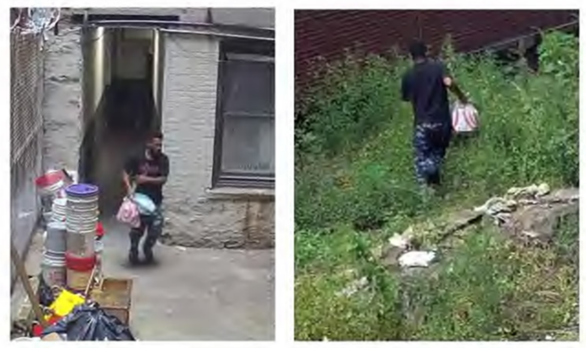 Surveillance footage caught the husband carrying bags out the back alley behind the day care building in the Bronx (U.S. Southern District of New York)