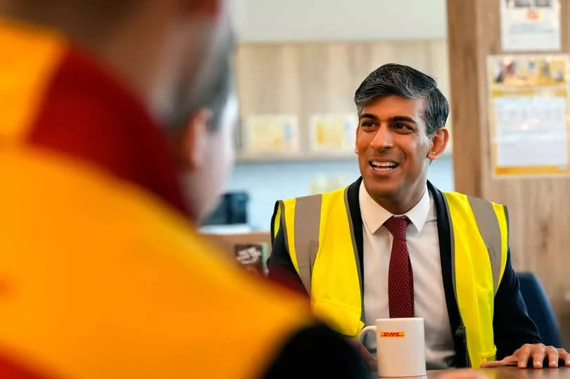 Prime Minister Rishi Sunak spoke about PIP reform and increasing mental health claims for the benefit while visiting the DHL Gateway port facility on the Thames estuary on Monday, April 29