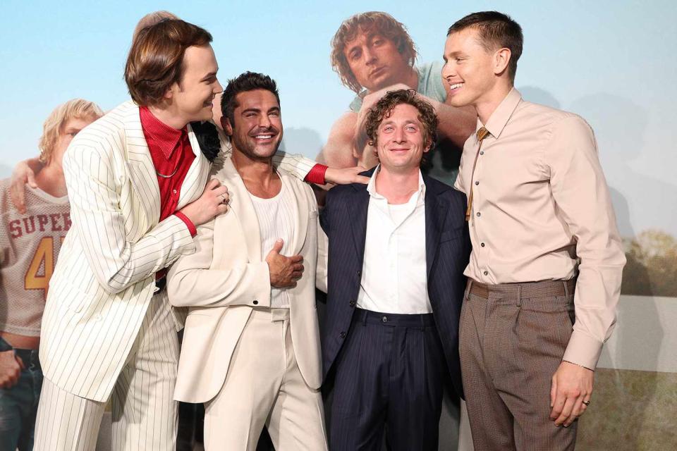 <p>Stewart Cook/Getty Images</p> Stanley Simons, Zac Efron, Jeremy Allen White and Harris Dickinson