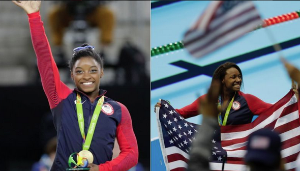 Simone Biles and Simone Manuel