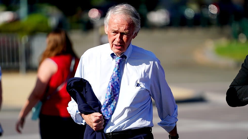 Sen. Edward Markey (D-Mass.) arrives to the Capitol for the first vote of the week on July 12