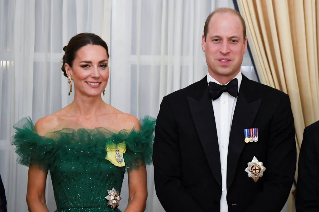 The Duke of Cambridge has denounced slavery as ‘abhorrent’ saying ‘it should never have happened’ as he addressed the issue following days of protests calling for reparations from the royal family (PA) (PA Wire)