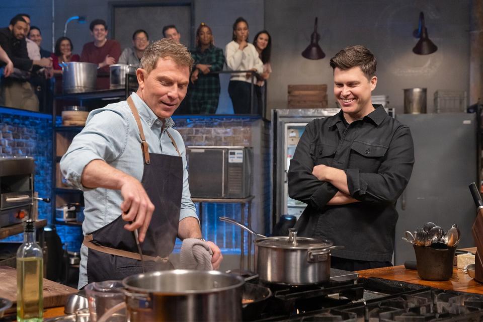 Colin Jost and Bobby Flay Compete Against Each Other