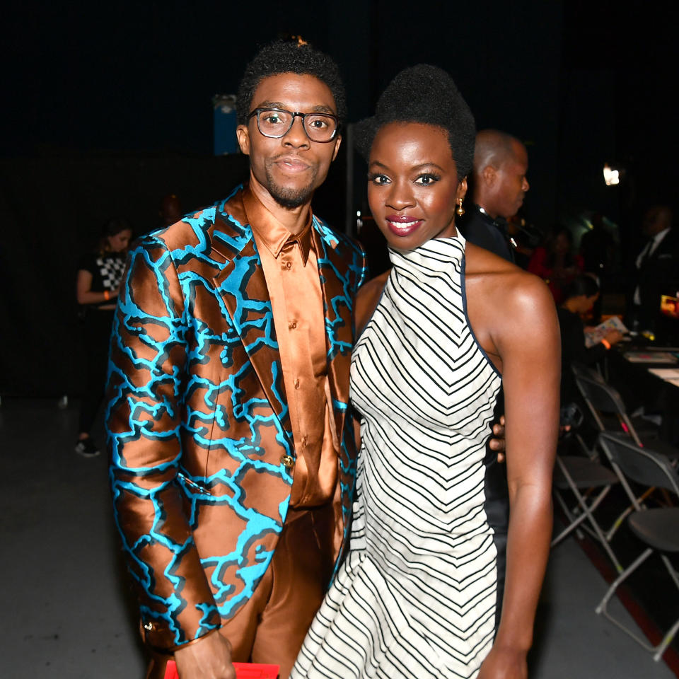 HOLLYWOOD, CALIFORNIA - MARCH 30: (L-R) Chadwick Boseman and Danai Gurira attend the 50th NAACP Image Awards at Dolby Theatre on March 30, 2019 in Hollywood, California. (Photo by Paras Griffin/Getty Images for NAACP)