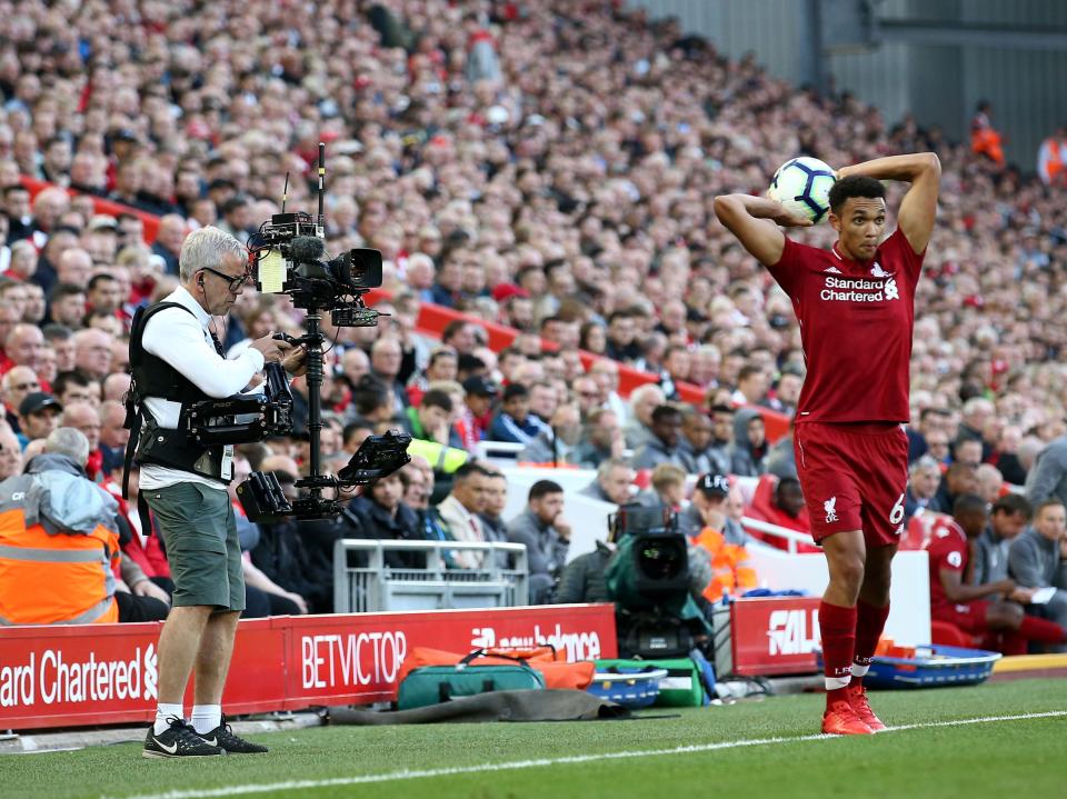 A TV camera films Liverpool’s Trent Alexander-Arnold (Getty Images)