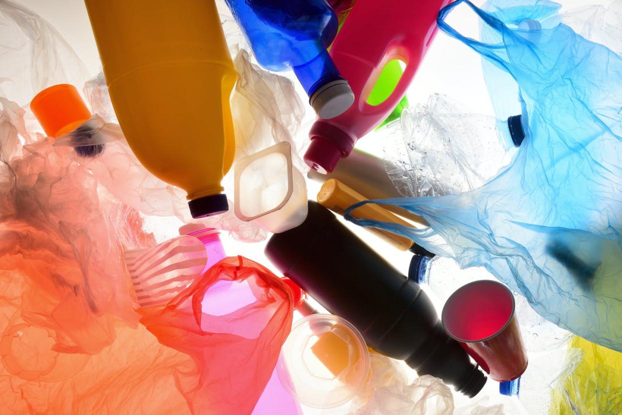 <span class="caption">Phthalates can be found in many common products and types of plastic packaging.</span> <span class="attribution"><a class="link " href="https://www.gettyimages.com/detail/photo/plastic-bags-and-bottles-royalty-free-image/1127955502" rel="nofollow noopener" target="_blank" data-ylk="slk:Curtoicurto via Getty Images;elm:context_link;itc:0;sec:content-canvas">Curtoicurto via Getty Images</a>, <a class="link " href="http://creativecommons.org/licenses/by-nd/4.0/" rel="nofollow noopener" target="_blank" data-ylk="slk:CC BY-ND;elm:context_link;itc:0;sec:content-canvas">CC BY-ND</a></span>