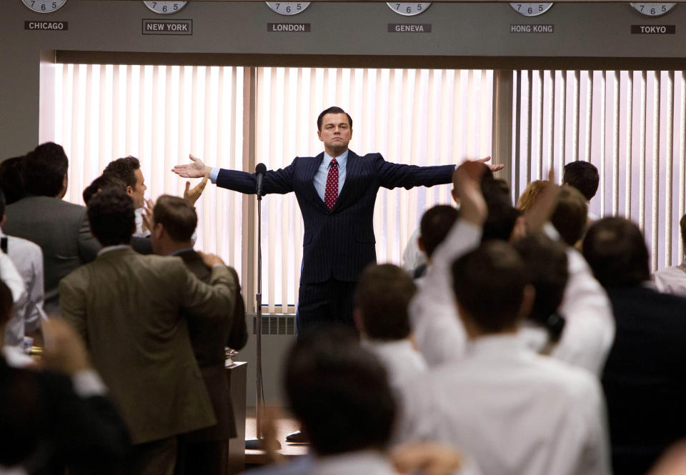 This film image released by Paramount Pictures shows Leonardo DiCaprio as Jordan Belfort in a scene from "The Wolf of Wall Street." (AP Photo/Paramount Pictures and Red Granite Pictures, Mary Cybulski)