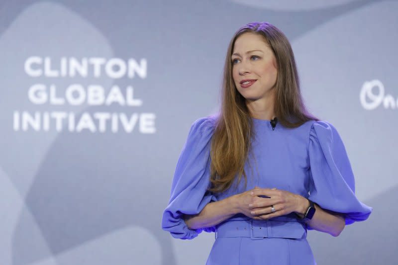 Chelsea Clinton speaks at the Clinton Global Initiative 2023 at the New York Hilton Midtown on September 18. The activist and former first daughter turns 44 on February 27. File Photo by John Angelillo/UPI