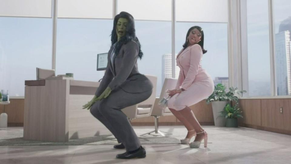 megan thee stallion and she-hulk twerking together in episode