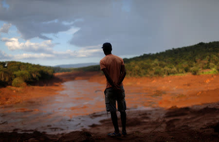 Volunteer Jeferson Ferreira, who helped and saved people in the area from a small hotel that was covered by mud, is seen after a tailings dam owned by Brazilian mining company Vale SA collapsed, in Brumadinho, Brazil January 30, 2019. REUTERS/Adriano Machado