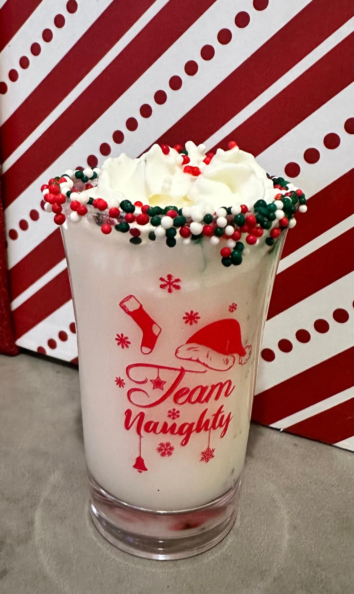 A shot of a Little White Christmas, team naughty style, at Fizzlestix in Massillon.