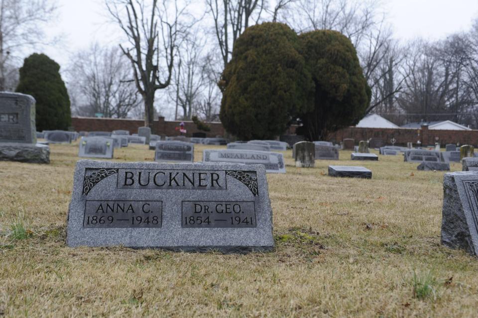 Dr. George Washington Buckner is buried in Oak Hill Cemetery in Evansville