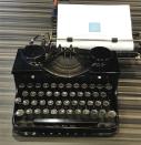 This May 5, 2017 photo shows a vintage typewriter on display for use at the American Writers Museum in Chicago. A younger generation is discovering the joy of the feel and sound of the typewriter. Two recent documentaries, "The Typewriter (In The 21st Century)" (2012) and "California Typewriter" (2016), featuring collector Tom Hanks, have helped popularize vintage typewriters among young people, who also have a soft spot for other analog technologies like vinyl records and fountain pens. (AP Photo/Julia Rubin)