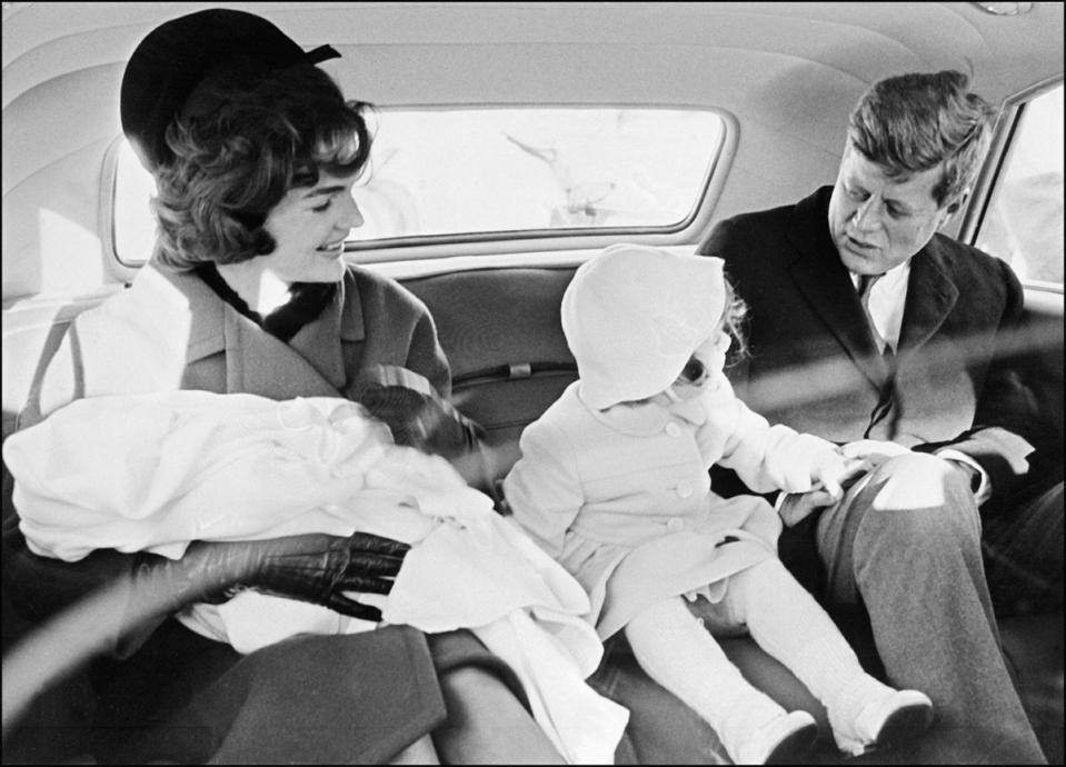 A young Caroline Kennedy (centre) with Jackie and JFK (AFP via Getty Images)