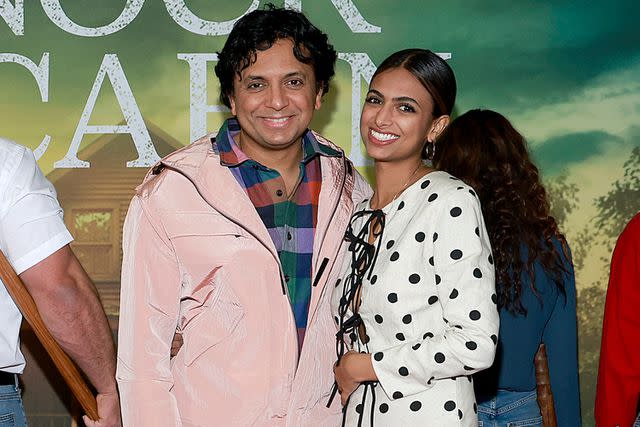 <p>Jason Mendez/Getty</p> M. Night Shyamalan and Ishana Night Shyamalan