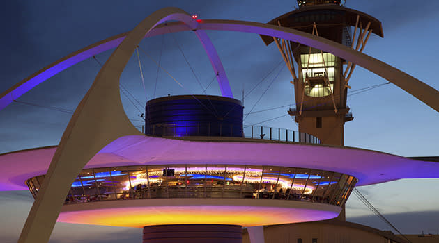 <strong>3. Los Angeles International Airport, USA </strong> LAX has teamed up with Moment Factory to turn the place into a sensorial and soothing experience. They have seven giant LED screens built at strategic locations around the terminal with inspirational displays. But the central feature is the four-sided, 72-feet Time Tower, a haptic illusion wrapped around one of the terminals main lifts. This trompe l’oeil feature tells the story of Los Angeles through old Hollywood films and mesmerising images.