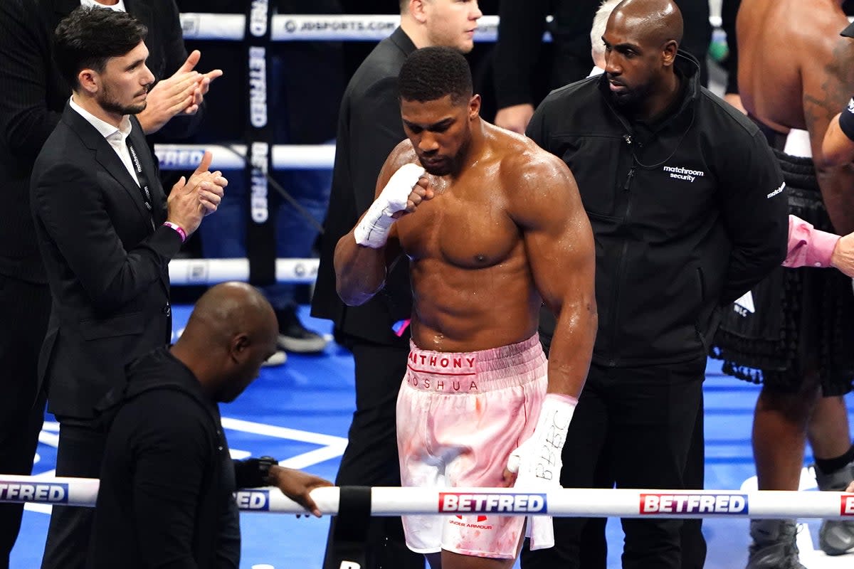 Anthony Joshua knows a Battle of Britain with Tyson Fury is the fight ‘the boxing world needs’ to see after he survived his ‘do or die’ clash with Jermaine Franklin (Zac Goodwin/PA) (PA Wire)