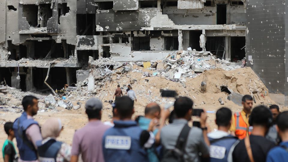 The Shiva Hospital, pictured here, was raided by the Israeli army, after number of mass graves found in the hospital in Gaza City, Gaza on May 11, 2024. - Dawoud Abo Alkas/Anadolu/Getty Images/File