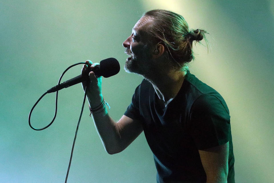 NEW YORK, NY - JULY 10:  Thom Yorke of Radiohead performs at Madison Square Garden on July 10, 2018 in New York City.  (Photo by Taylor Hill/Getty Images)