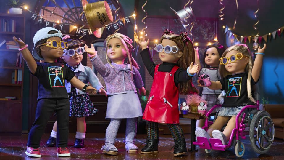 In February, American Girl rereleased the two outfits on the dolls pictured in the middle that were originally sold in 1999. It's part of the company's efforts to attract more nostalgic adults to make purchases for themselves. - Courtesy American Girl