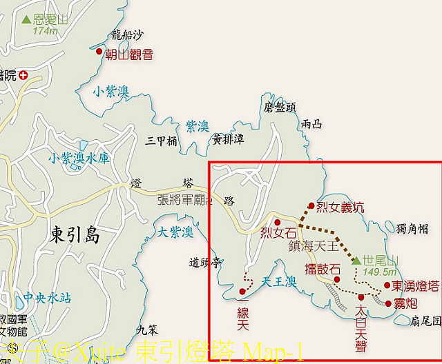 東引燈塔 Map-1.jpg - 東引燈塔 世尾山步道 烈女義坑 20180823