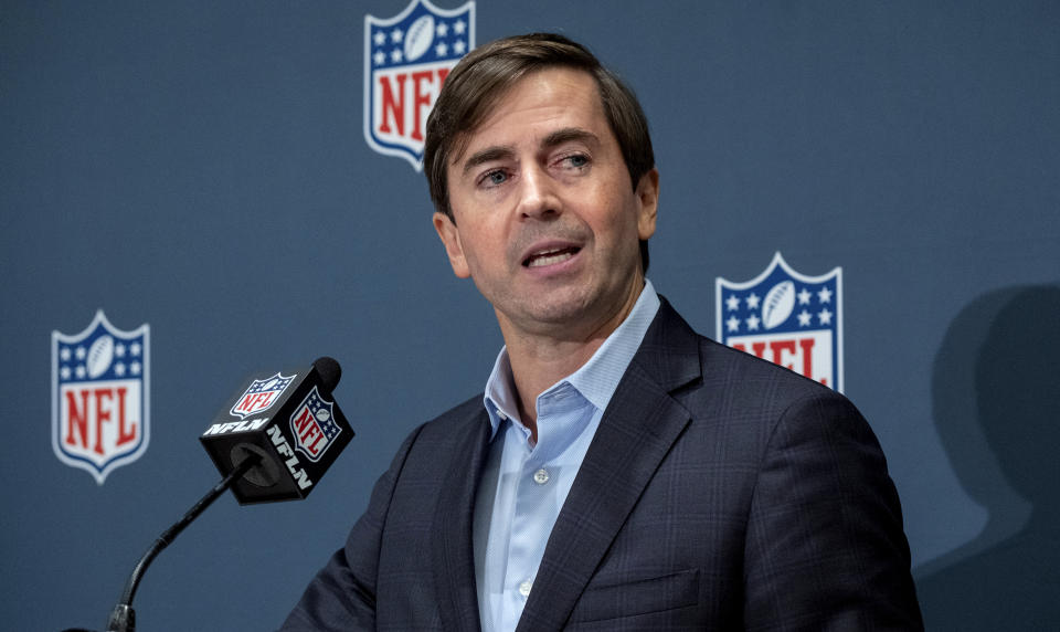 NFL executive vice president Peter O'Reilly addressed the question of whether or not the league would consider hosting a Super Bowl in London. (AP Photo/Craig Ruttle)