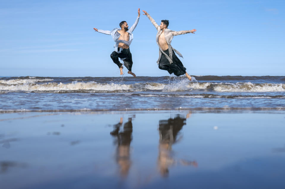 Dancers in sea